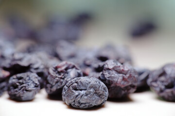 wrinkled and shriveled blueberry in the fridge