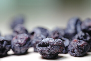 wrinkled and shriveled blueberry in the fridge