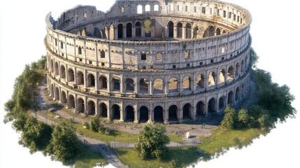 Aerial Rome Arena Ruins Landscape
