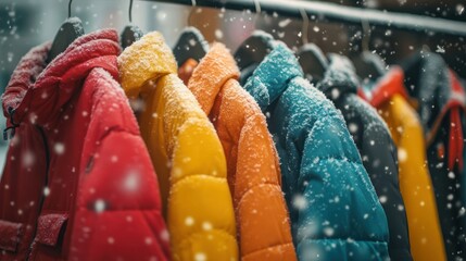 Snowy Winter Coats Outdoor Display