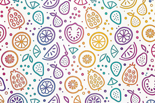 Colorful fruit pattern design background