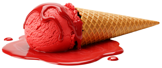 Red berry Melting Ice Cream Cone