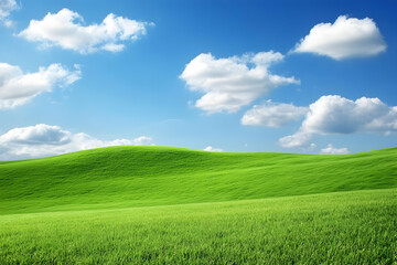 Fototapeta premium Rolling green hills and meadows creating a perfect scenic wallpaper