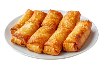 Fried egg rolls cooking close-up food photography in the kitchen