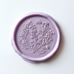 Lavender seal with delicate floral design, perfect for adding a touch of elegance to any correspondence.