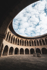 Bellver Castle in Palma de Mallorca. Interior columns.