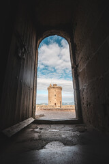 Bellver Castle in Palma de Mallorca. Interior view of the tower.