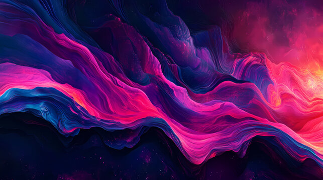 Beautiful nebular shades form an abstract cosmic ocean; low-light photography brings galactic waves to light. Galactic Energy Waves. Illustration