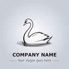 Swan company logo design vector illustration

