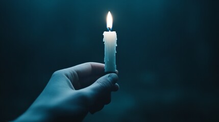 Person Holding a Candle in a Dimly Lit Room Embracing the Art of Calligraphy