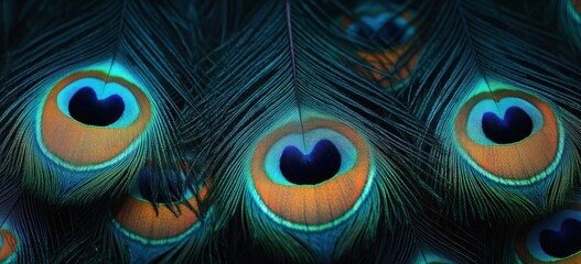 Obraz premium Intricate Art Nouveau Peacock Feather Background with Vibrant Colors and Elegant Patterns