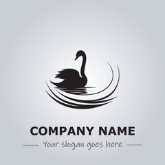 Swan company logo design vector illustration
