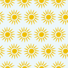 Gold sun vector illustration seamless pattern