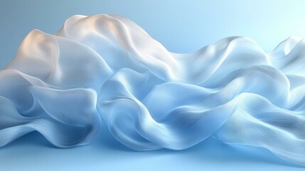 Obraz premium Gentle blue abstract waves in flowing harmonious motion for serene commercial and artistic design backdrop