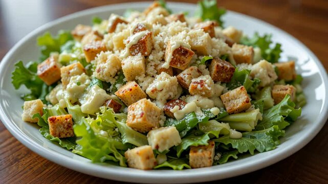 Delicious Caesar Salad Recipe: Fresh Lettuce, Croutons, and Creamy Dressing