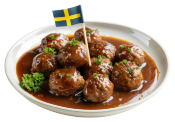 PNG Swedish meatballs with brown sauce