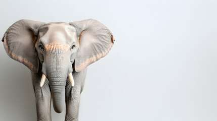 Obraz premium Elephant portrait, studio shot, white background, wildlife conservation
