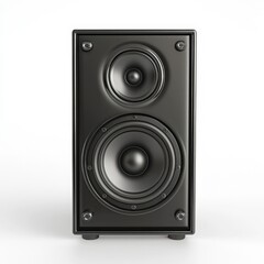 Black Speaker Sound equipment for home audio use. Background is white