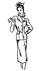 Retro Fancy Lady