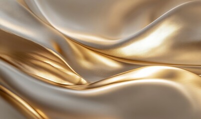Fototapeta premium Abstract Golden Silk Drape: Luxurious Texture
