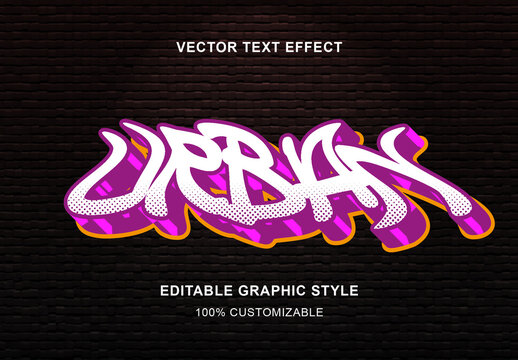 Violet Graffiti Font Urban Street Art Text Effect
