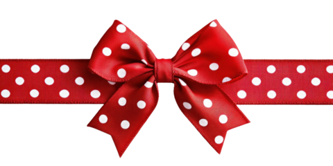 PNG Ribbon red dot bow.