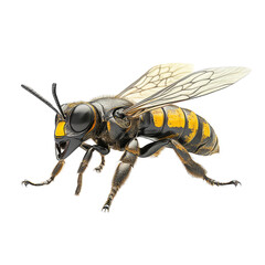wasp isolated on white background