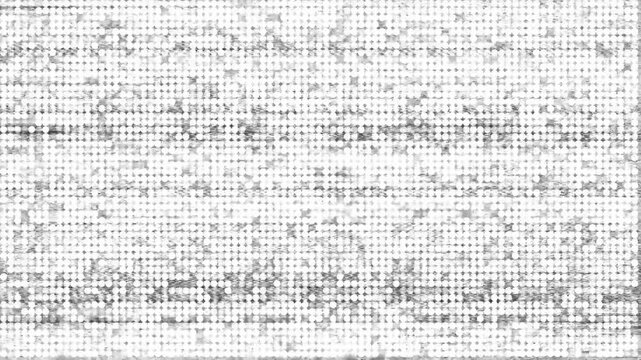 4k white halftone dots texture abstract background animation, old film effect, error, coding programming concept