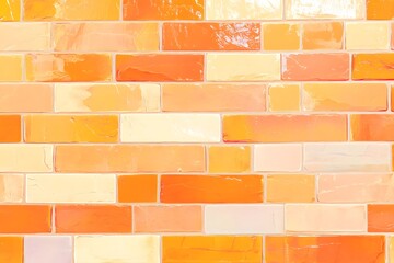 Obraz premium Orange and Off-White Glass Tile Brick Wall