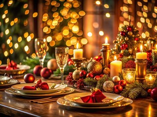 Magical Christmas Table Setting: Long Exposure Festive Dinner