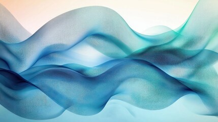 Fototapeta premium Blue and Light Green Wave Pattern Minimalist Abstract Design