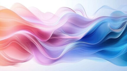 Obraz premium Pastel Wave Abstract Fluid Art Smooth Curves Digital Design Wallpaper
