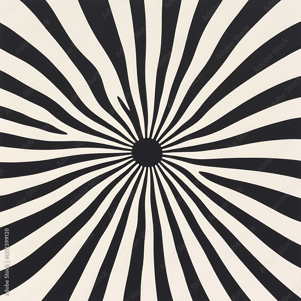 Poster abstract rays of light emanating from dark center artistic pattern design visual graphic effect.