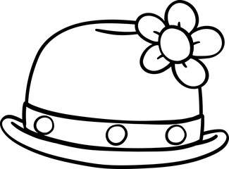 Clown Hat Outline Hand Drawn