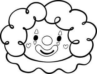 Happy Joker Face Clown Outline