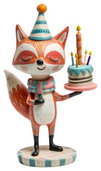Fototapeta premium PNG Whimsical fox birthday celebration