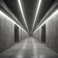 Obraz premium Dark Concrete Led White Lights Underground Tunnel Corridor Cement Asphalt Hallway Warehouse Tunnel Corridor Metal Structure Realistic Empty 3D Rendering
