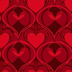Heart repeat pattern for textile designs, gift wraps, backgrounds for Valentine's and Mother's day themes