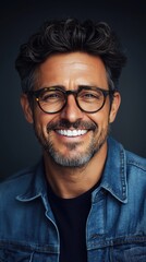 Obraz premium attractive man in his early forties smiling confidently with perfect straight teeth