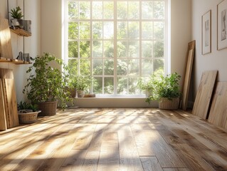 Fototapeta premium Modern Interior Flooring Installation Home Improvement Restoration