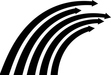 Obraz premium Abstract perspective line stripes arrow in black with 3d dimensional effect isolated on white.