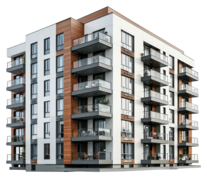 Modern apartment building exterior