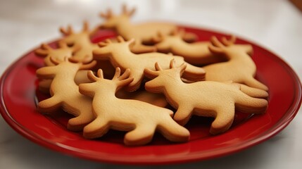 Reindeer cookies plate holiday baking kitchen
