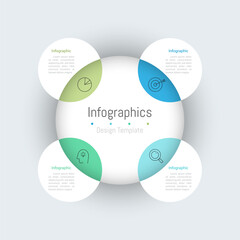 Infographic 4 options design elements for your business data. Vector Illustration.