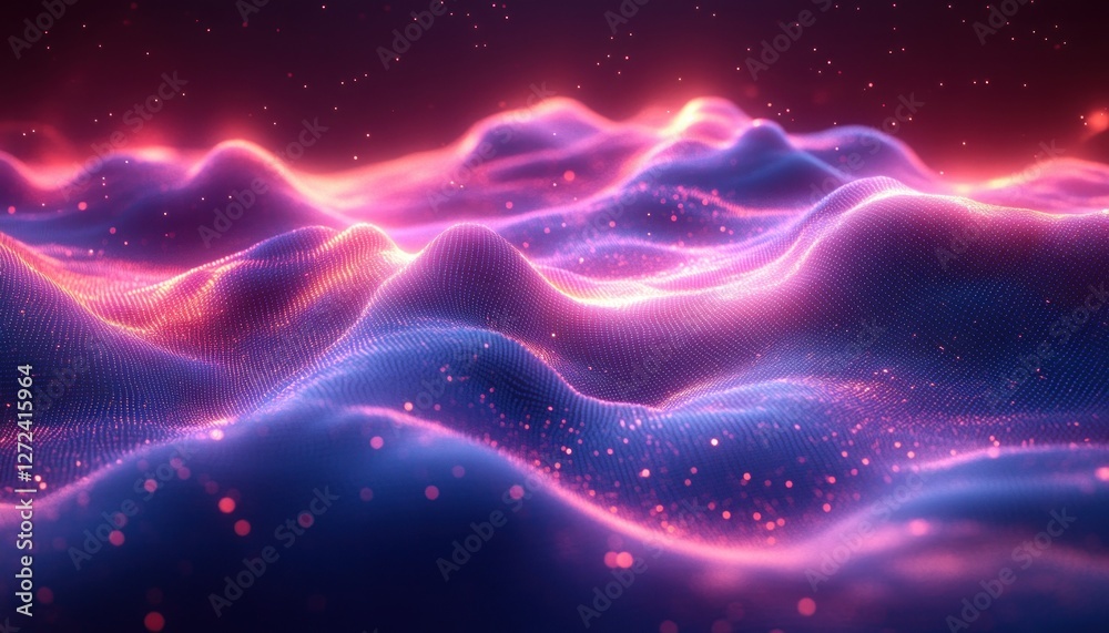 Aufkleber Abstract Technology Background Concept for Cloud Computing and Big Data with Virtual Structures and Digital Patterns