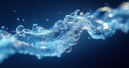 Molecular Structure of Water and Hydrogen in Blue Environment for Clean Energy Research