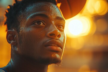 Japanese College Student Practicing Basketball in a Gym