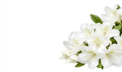 Fototapeta premium A vibrant arrangement of white lilies showcasing their delicate petals against a soft background