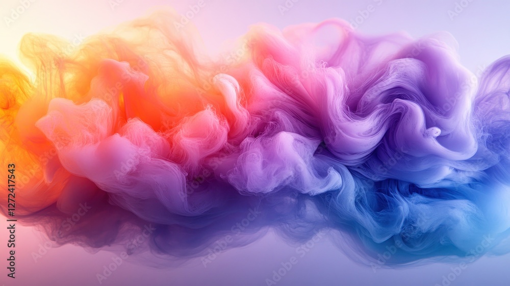 Poster Abstract Explosion of Colorful Powder Cloud in Dynamic Fluid Art Style