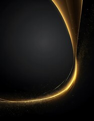 Elegant Golden Ribbon Flowing Against a Dark Backdrop with Sparkling Accents